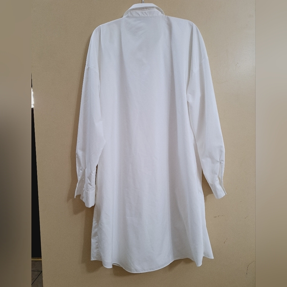 Mare MareAnthropologie White Button Down Pockets  Midi Shirt Dress Sz XL - Picture 2 of 9